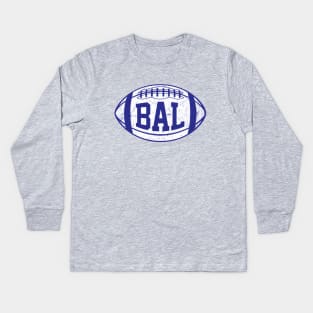 BAL Retro Football - Purple Kids Long Sleeve T-Shirt